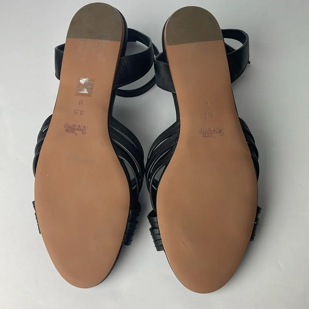 Coach Summers Black Leather Sandals 8.5 - Picture 7 of 7